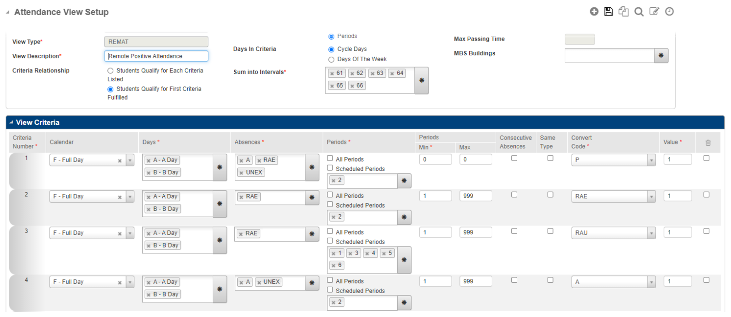 Remote Positive Attendance View Setup