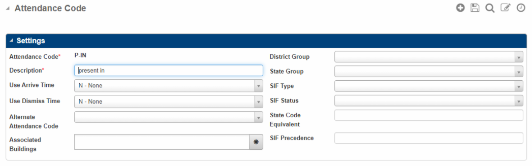 Attendance Code - P-IN Setup