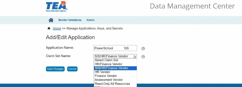 Manage application keys