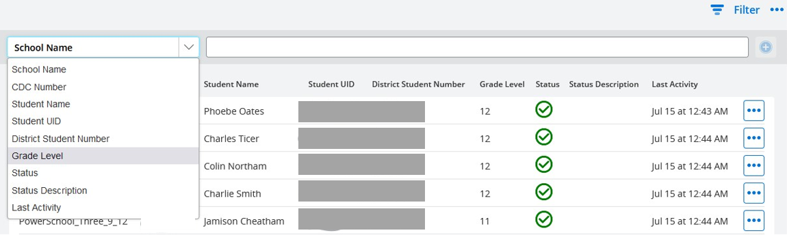 Filter data