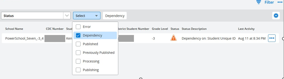 Review error or dependency records