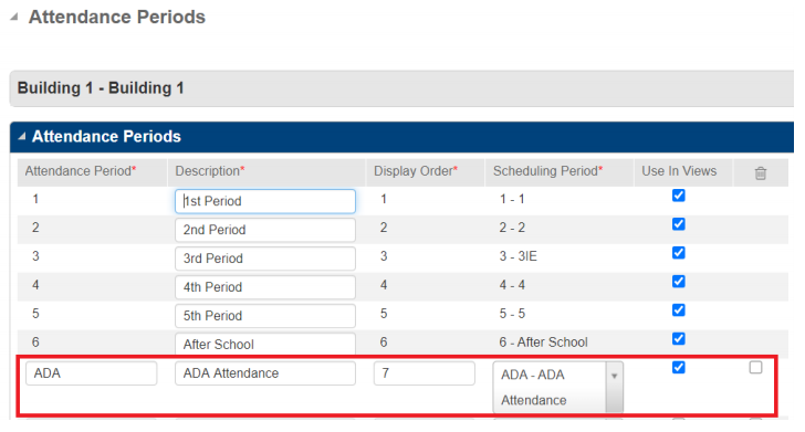 ADA Attendance Period Setup